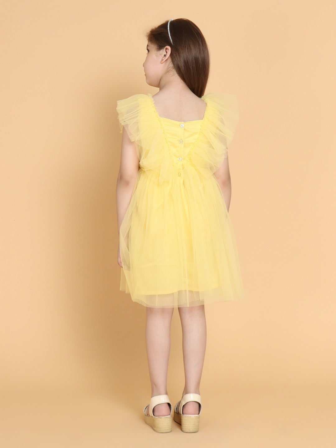YELLOW PLEATED DRESS