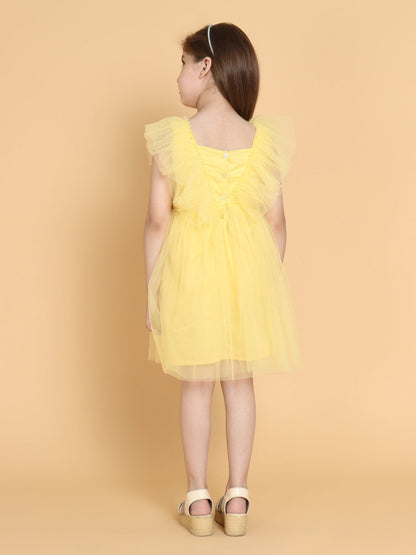 YELLOW PLEATED DRESS