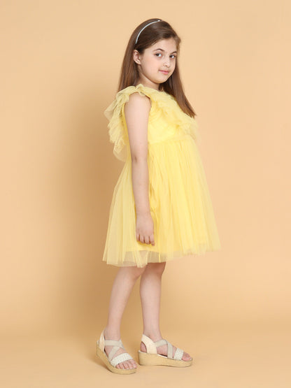 YELLOW PLEATED DRESS