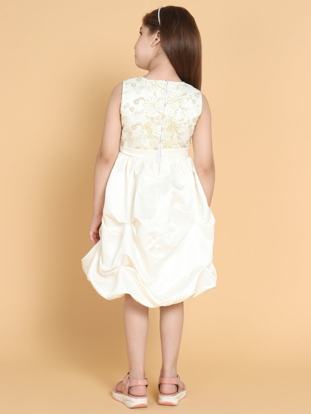 Piccolo -Off white Princess Gown with Tucks