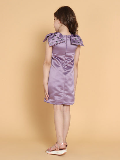 Piccolo - Lilac Dress with Embellished Bow
