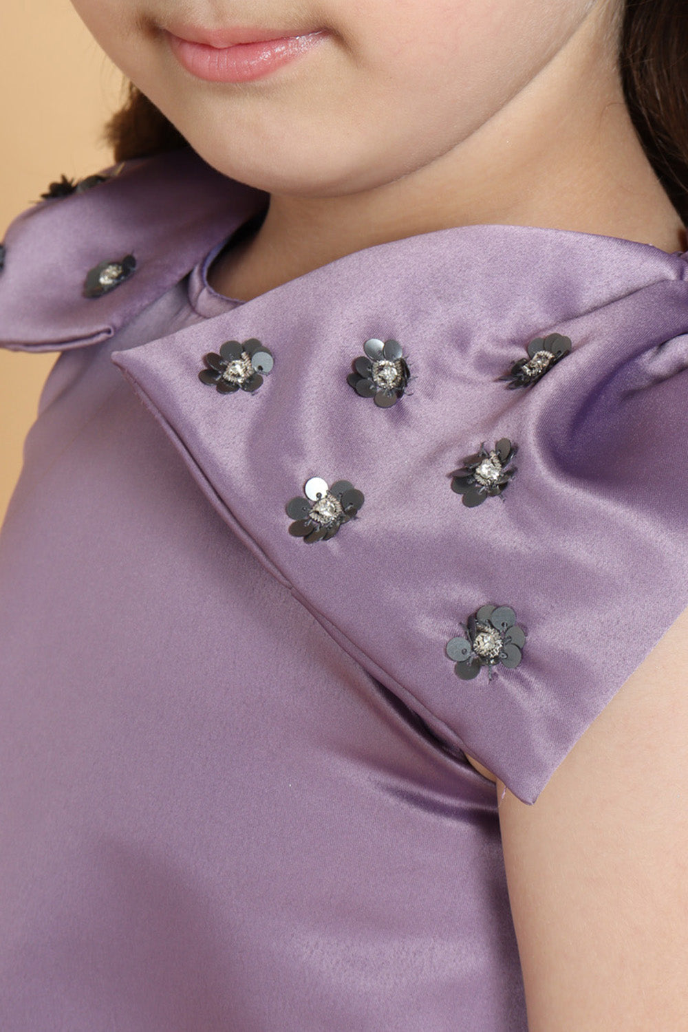 Piccolo - Lilac Dress with Embellished Bow