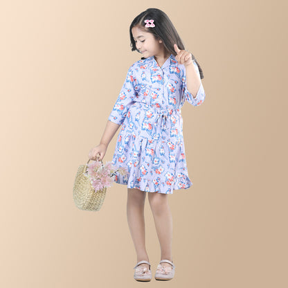 Girls Floral Co-ord Skirt & Shirt Set