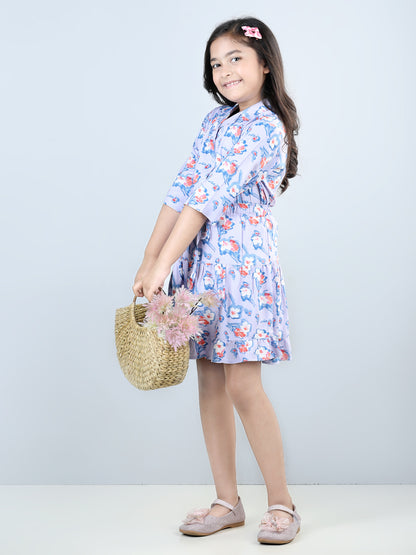 Girls Floral Co-ord Skirt & Shirt Set