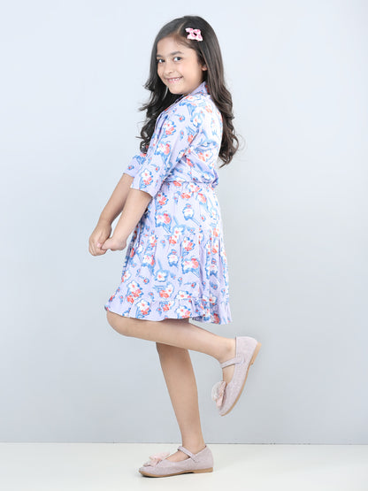 Girls Floral Co-ord Skirt & Shirt Set