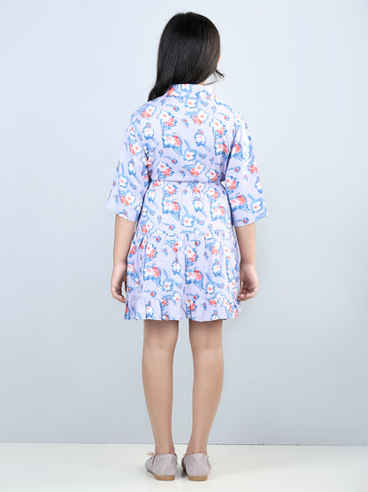 Girls Floral Co-ord Skirt & Shirt Set