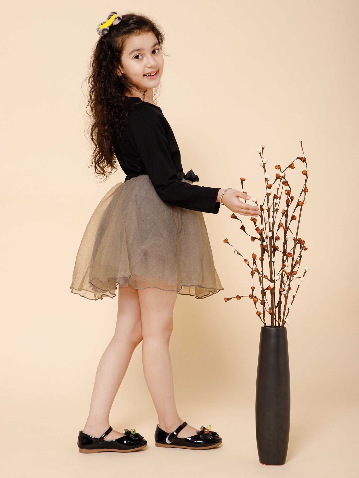 Grey &amp; Black Skirt Top