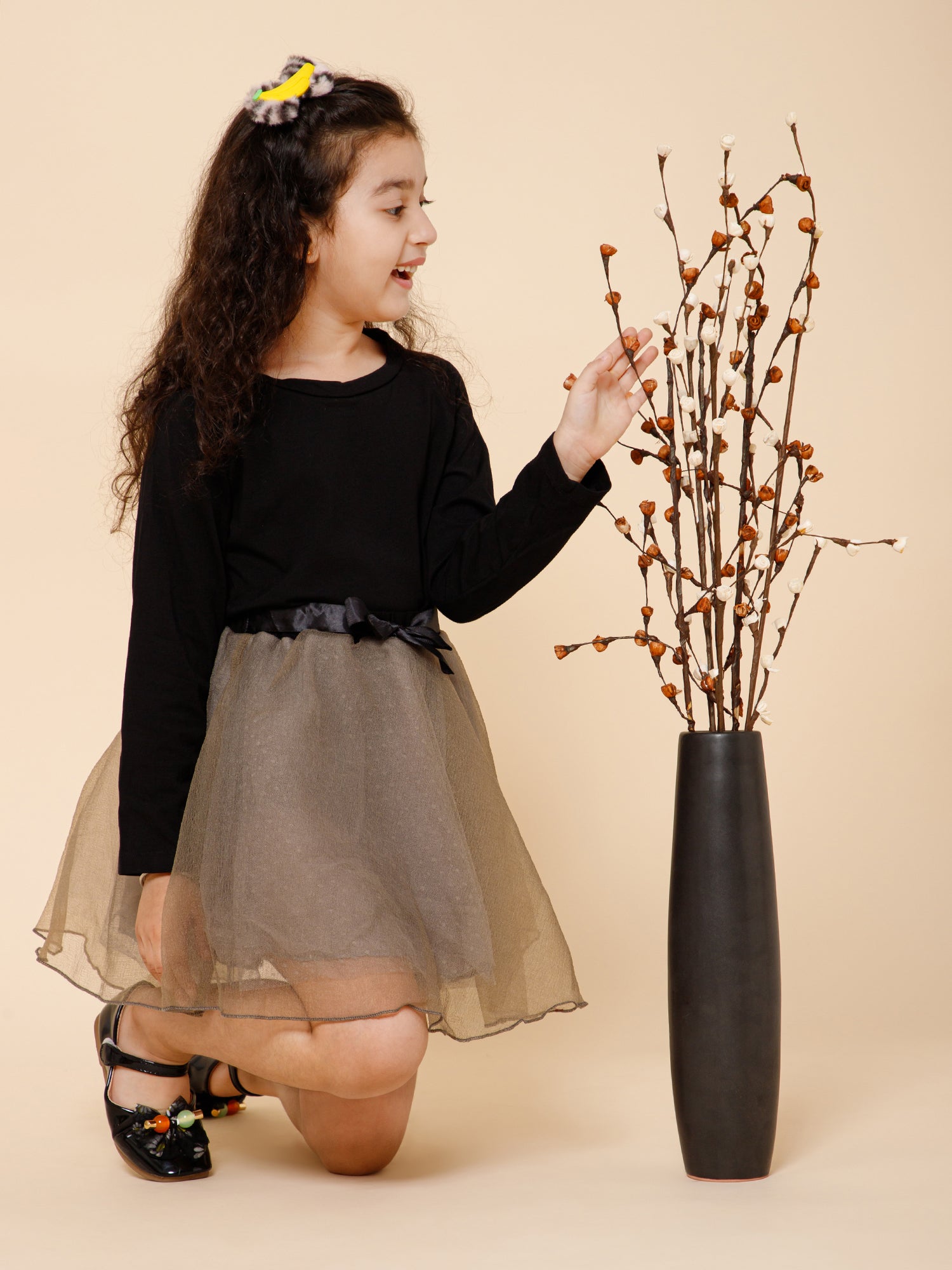 Grey &amp; Black Skirt Top