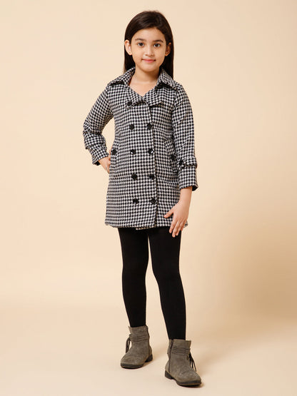 Girls Shirt Collar Woollen Dress
