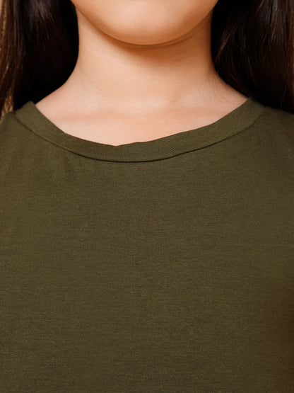 Girls Round Neck Tshirt With Straight Trousers