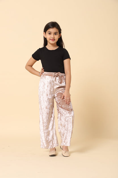 Girls Round Neck Tshirt With Straight Trousers