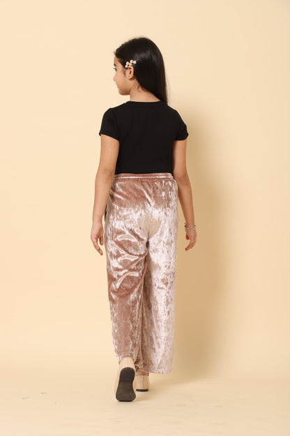 Girls Round Neck Tshirt With Straight Trousers