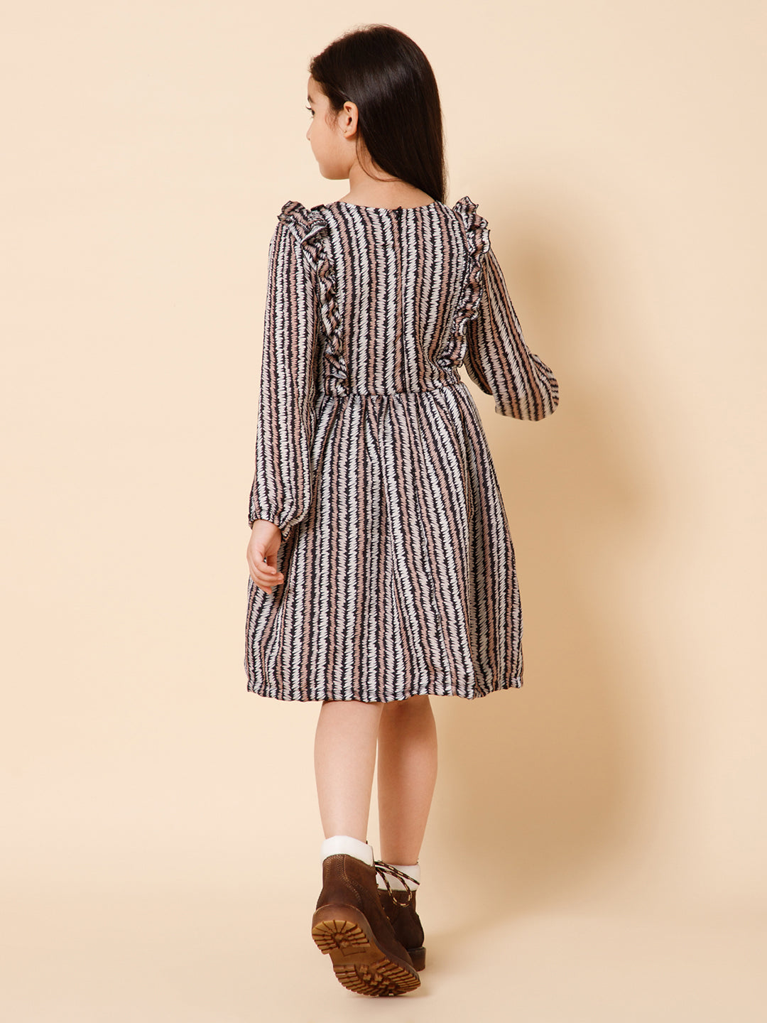 Striped Satin Fit &amp; Flare Dress