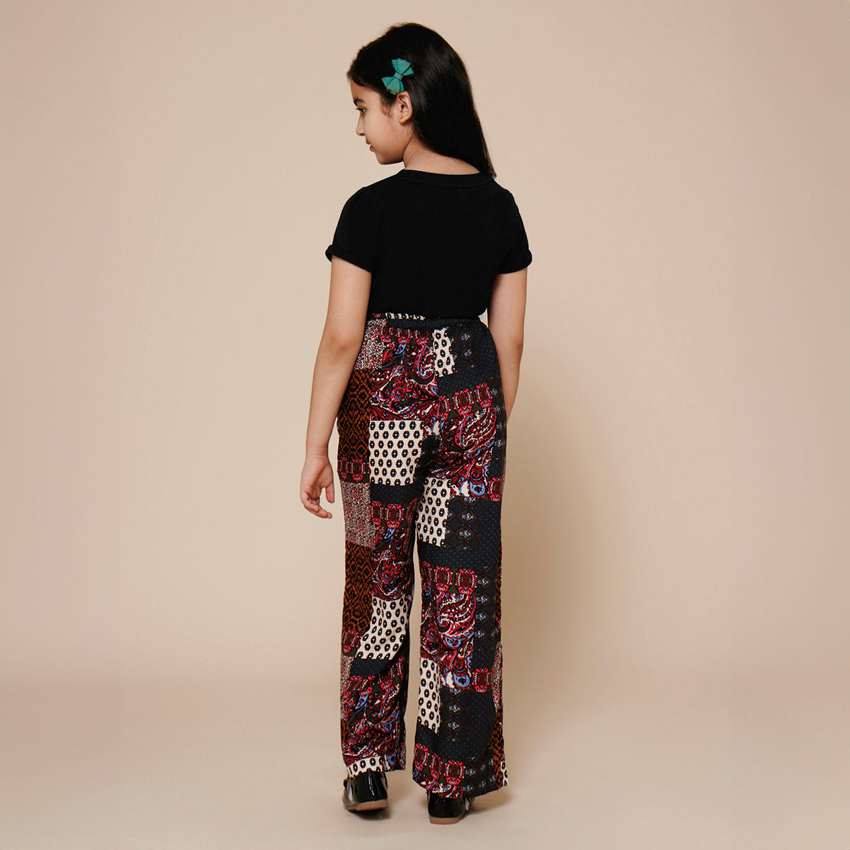 Elasticated Parallel Pant with Tee - Black