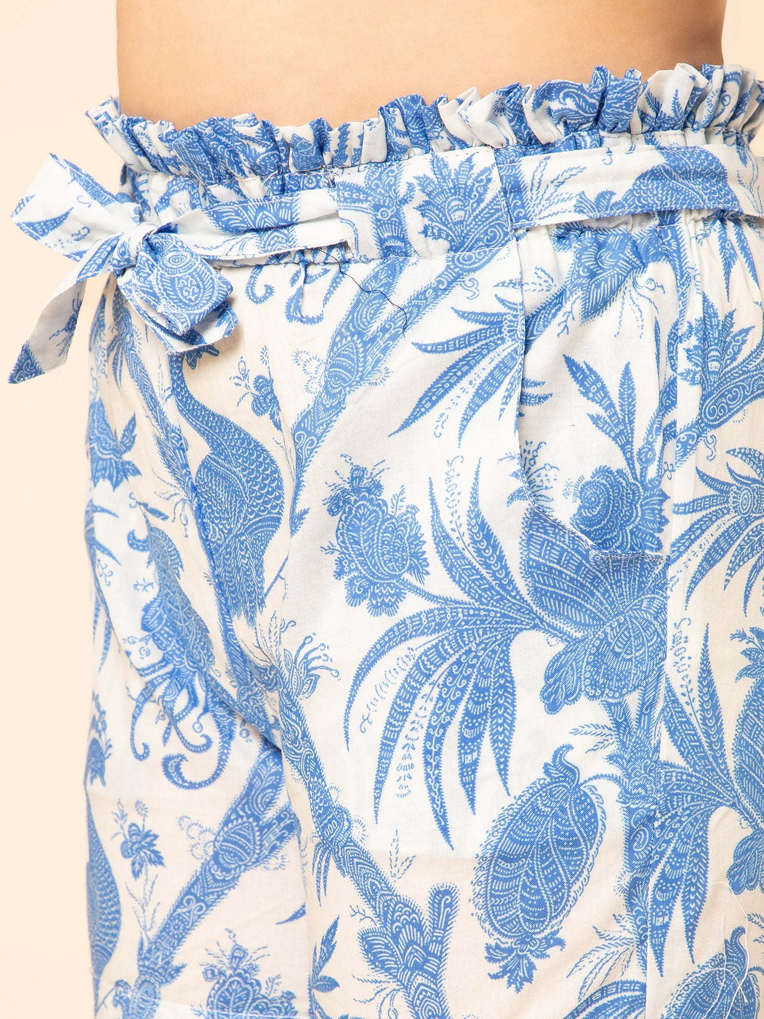 Floral Shorts and Shirt Blue