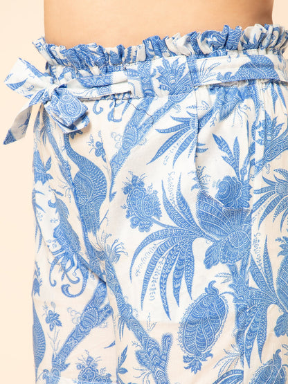 Floral Shorts and Shirt Blue