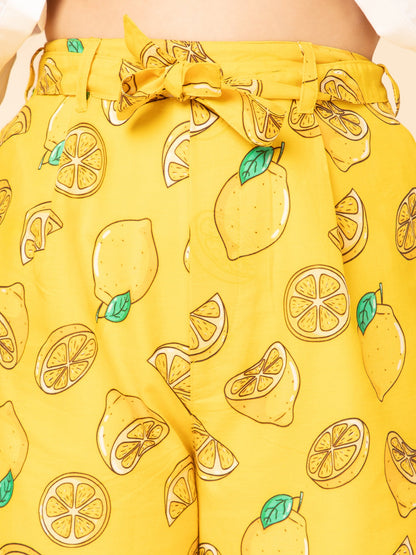 Printed Shorts and Shirt Yellow