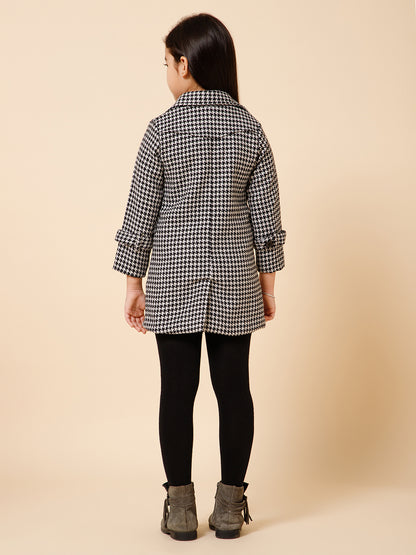 Black Houndstooth Winter Coat