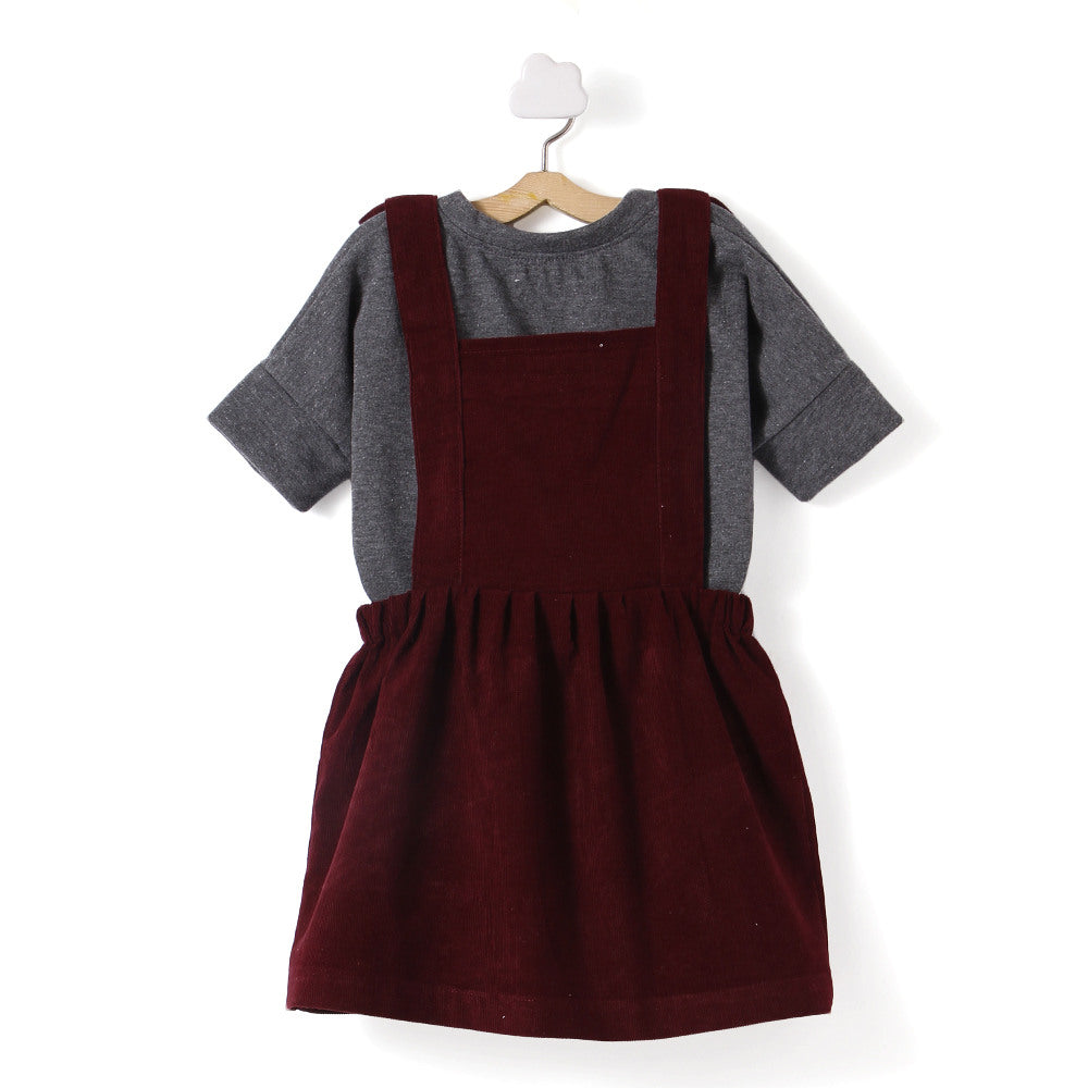 Maroon Pinafores with Top Set