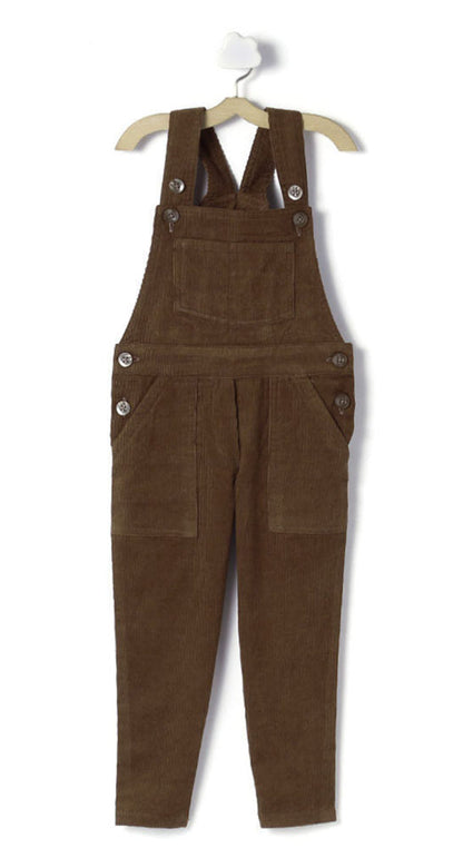 Cute Checks Shirt with Brown Dungaree