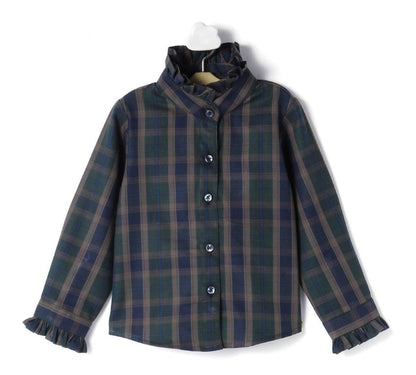 Cute Checks Shirt with Brown Dungaree