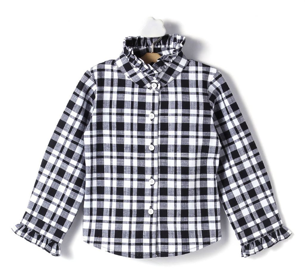 Checks Printed Shirt With Pinafores