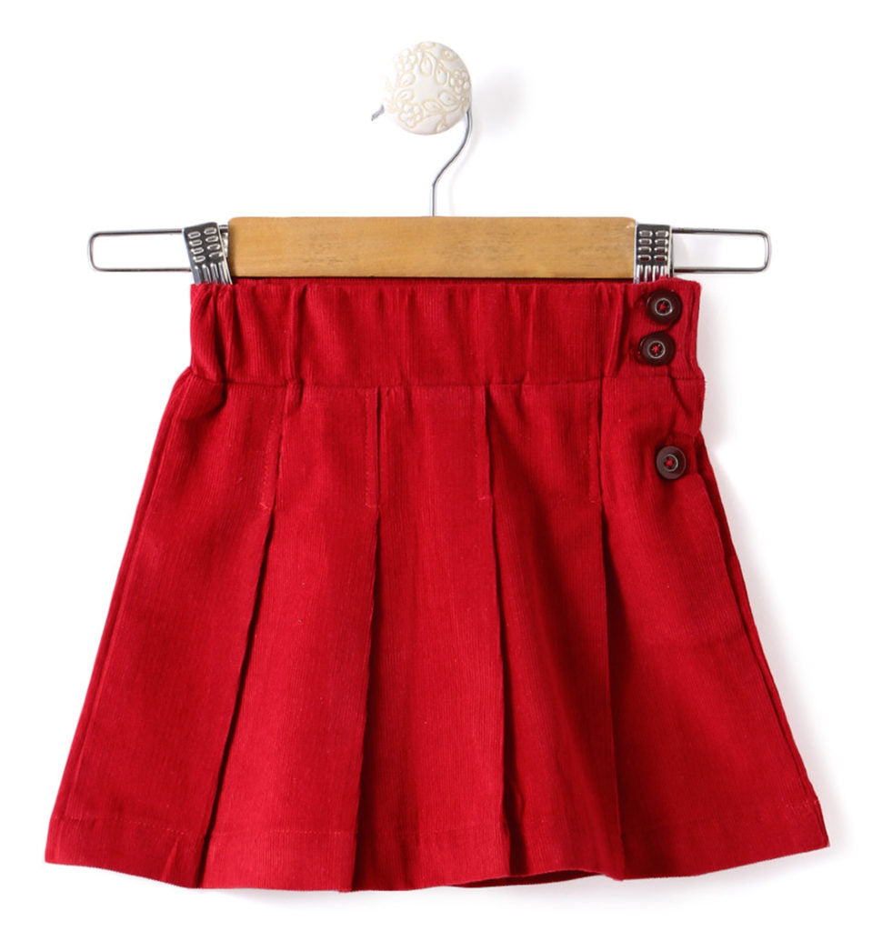 Stylish Flower Printed Top with Skirt - Red