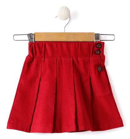 Stylish Flower Printed Top with Skirt - Red