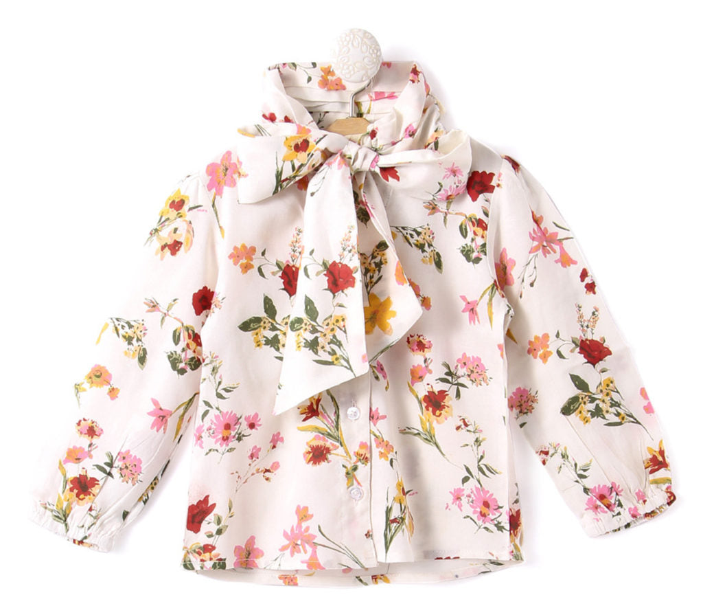 Stylish Flower Printed Top with Skirt - Red