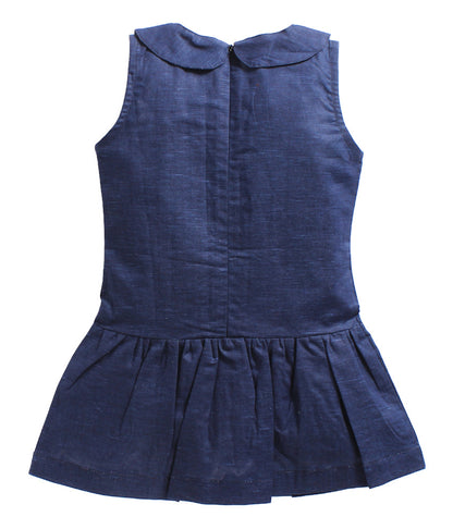 Navy Blue Solid denim Mini Dress