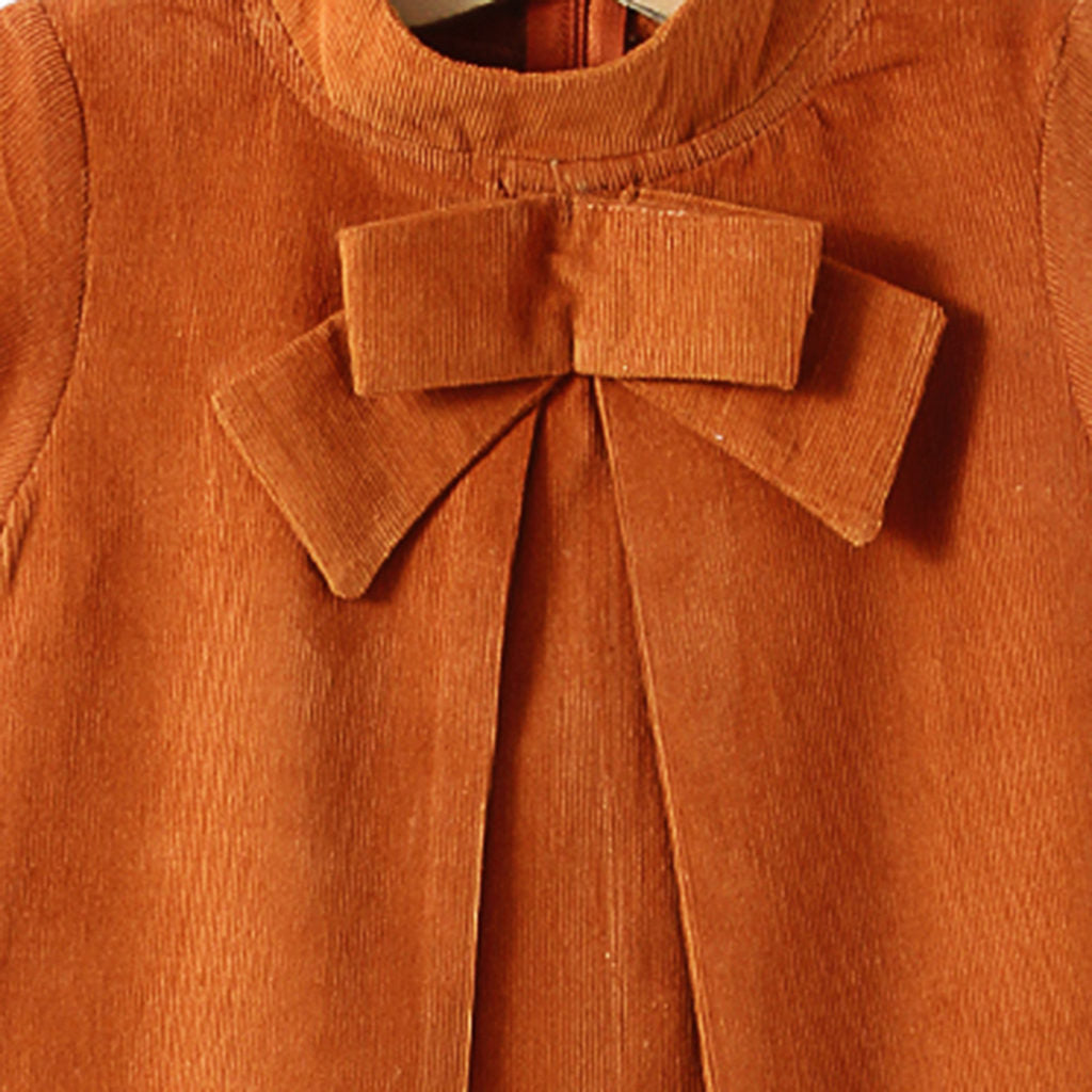 Brown Dress with Cute Bow