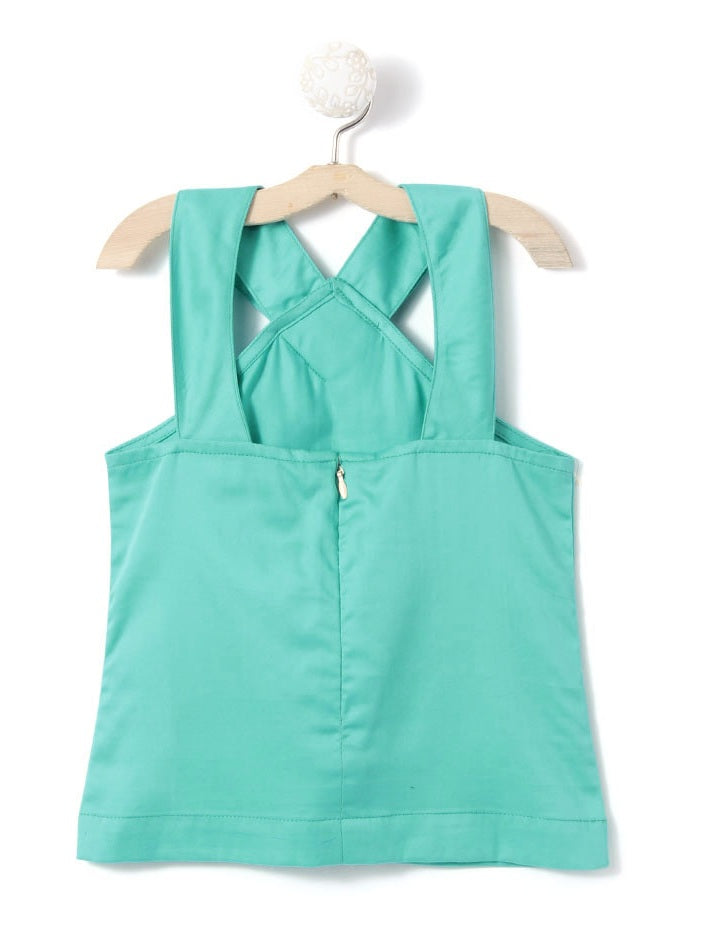 Turquoise Top with Skirt