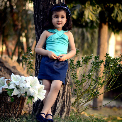 Turquoise Top with Skirt