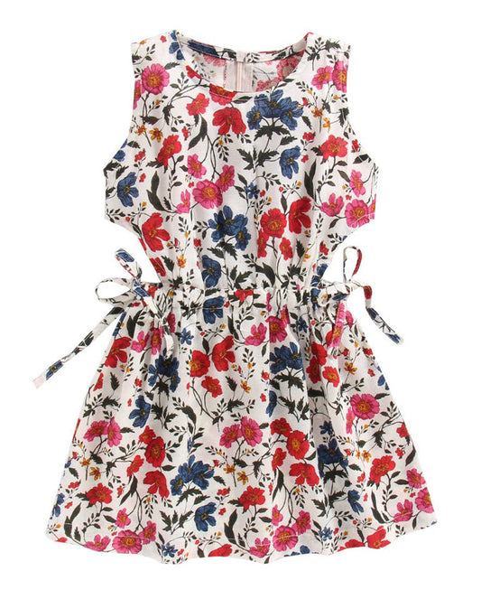 Pink Floral Sleeveless Dress