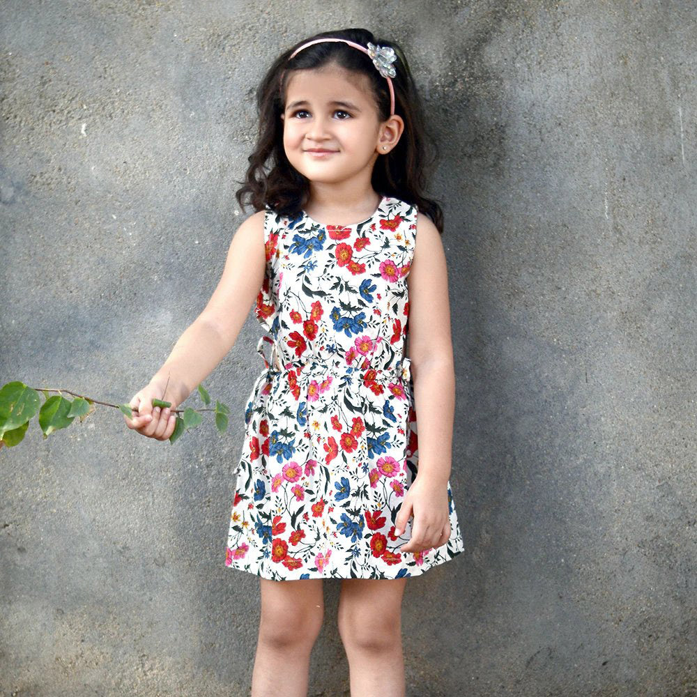 Pink Floral Sleeveless Dress