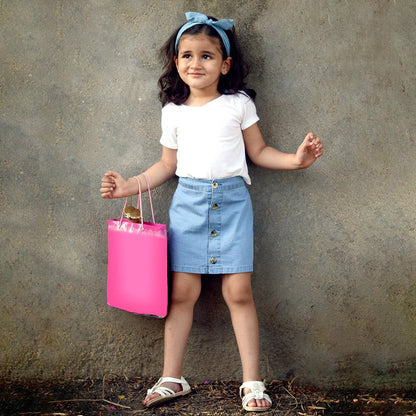 White Cotton Top With Blue Skirt
