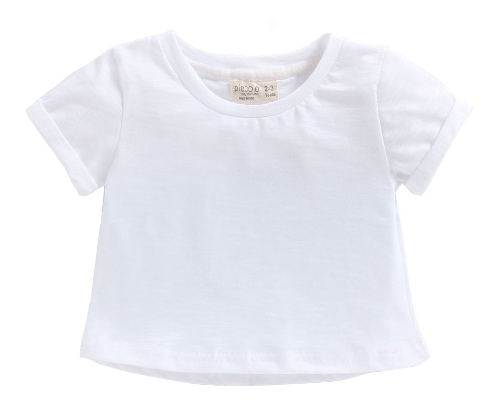 White Cotton Top With Blue Skirt