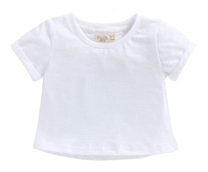 White Cotton Top With Blue Skirt