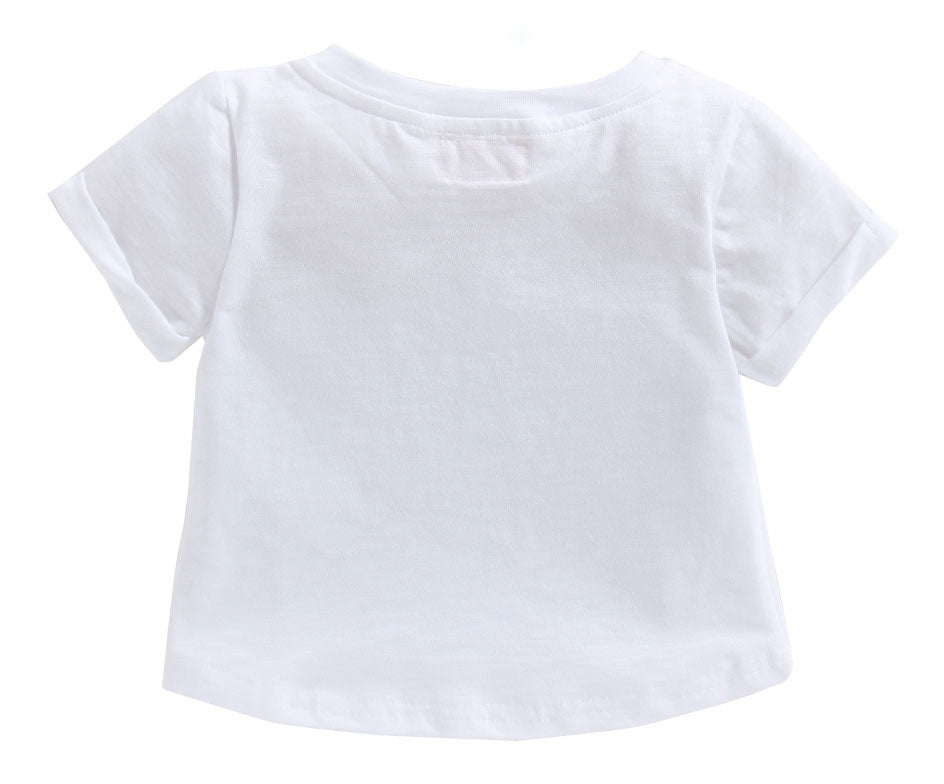 White Cotton Top With Blue Skirt