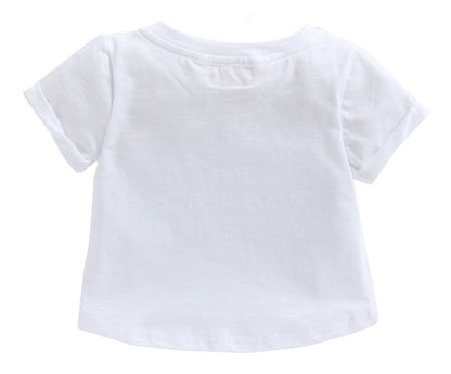 White Cotton Top With Blue Skirt