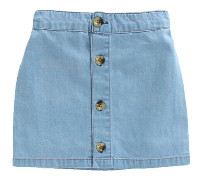 White Cotton Top With Blue Skirt