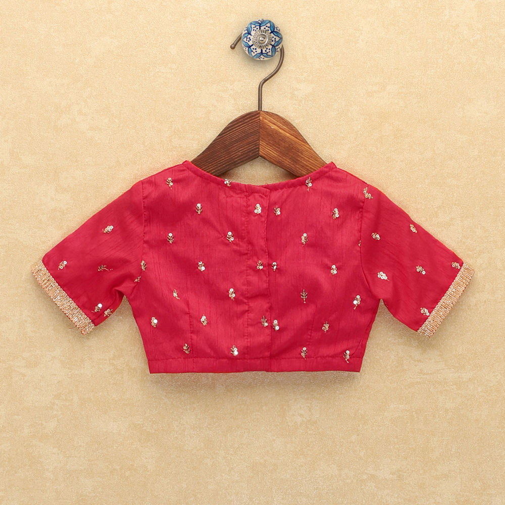 Red blouse with gold embroidery 