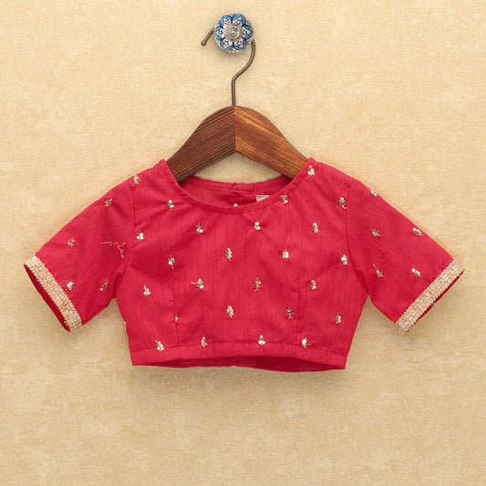 Red blouse with gold embroidery