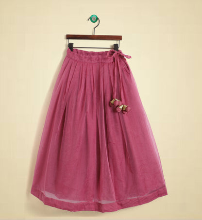 Pink Elbow Sleeves Sequin Blouse and Lehenga Set