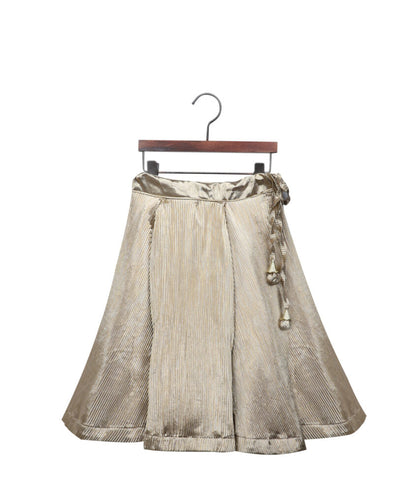 Velvet Ruffled Blouse With Foil Pleated Lehenga