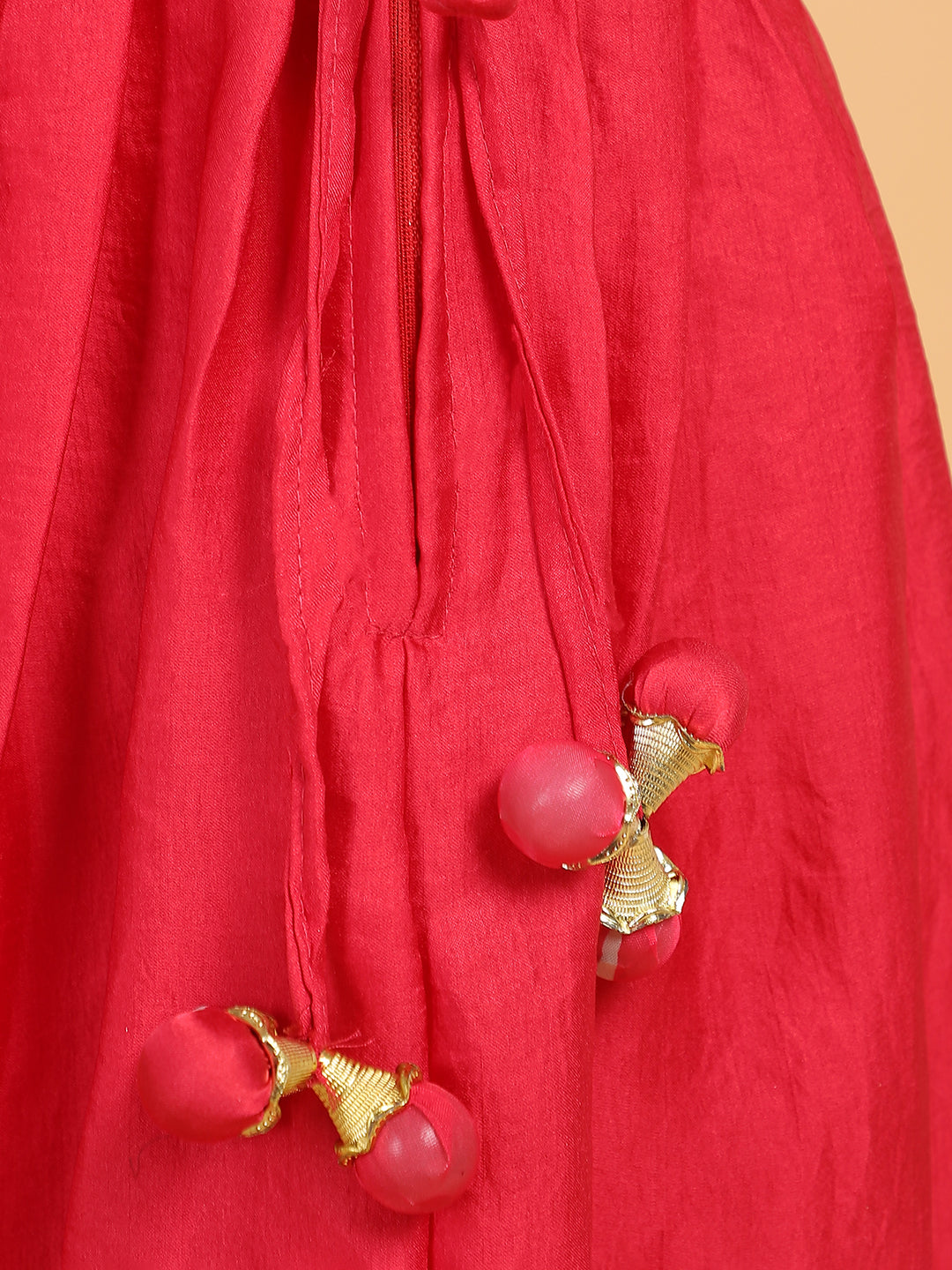 Pink One Shoulder Choli lehenga With Lehriya Dupatta - Set