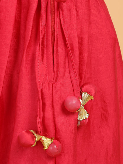 Pink One Shoulder Choli lehenga With Lehriya Dupatta - Set