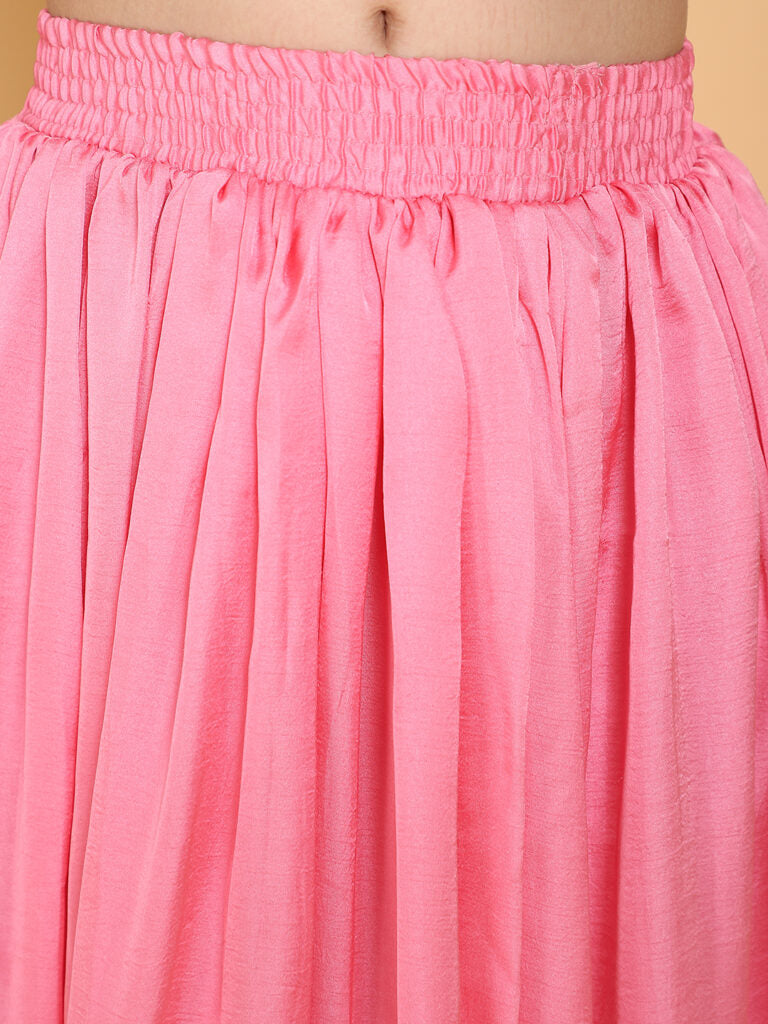 Piccolo - Pink Handwork Choli &amp; Lehenga With Dupatta Set - Pink