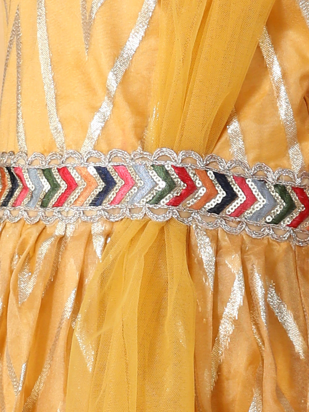 Girls Geometric Printed Anarkali Kurta