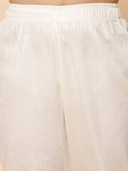 Piccolo-Bandhni Kaftan With Pants-Red &amp; Cream